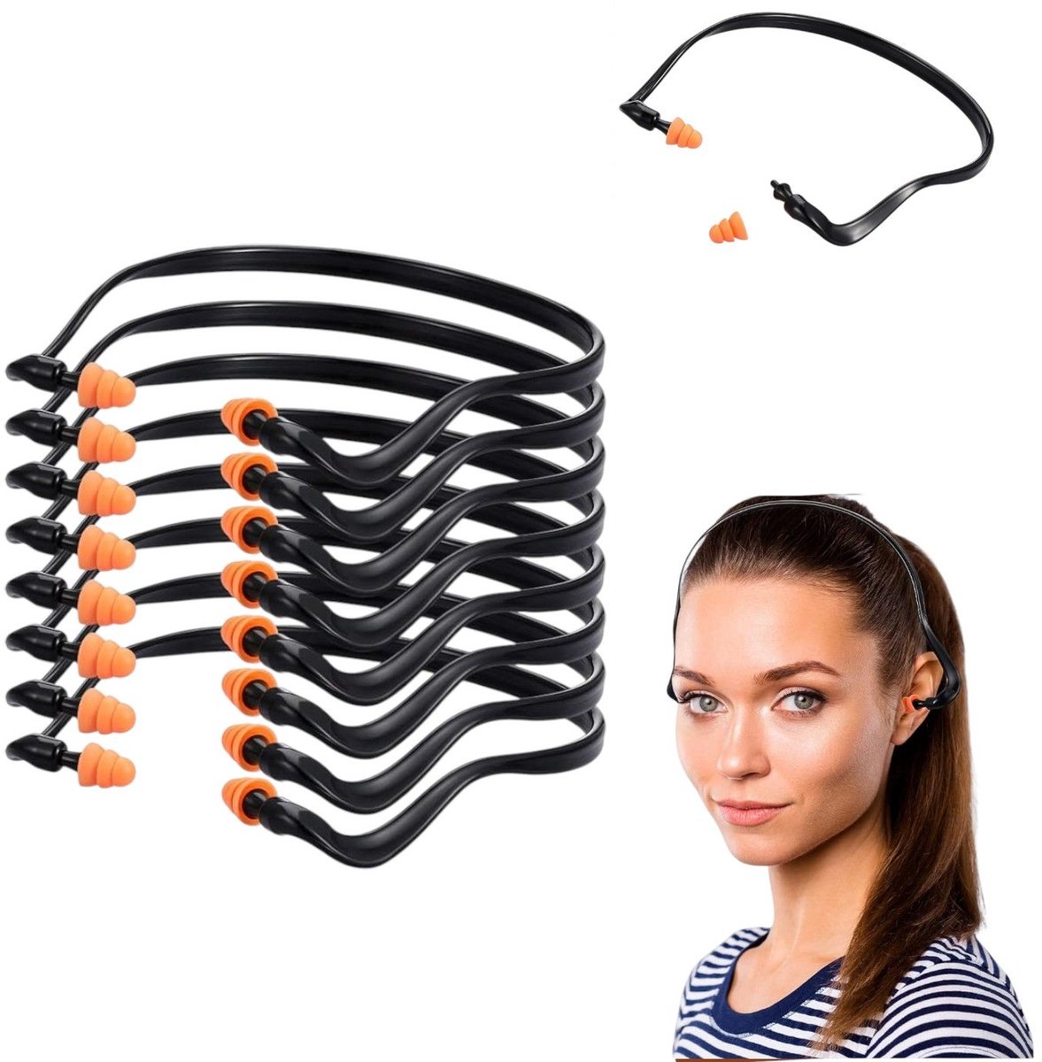Set Mit 8 Wiederverwendbaren Ohrstöpseln Zum Überziehen, Die Lärm Reduzieren Und Optimalen Gehörschutz Bieten. Ideal Zum Schlafen, Arbeiten, Bauen Usw., Länge: 14 Cm.