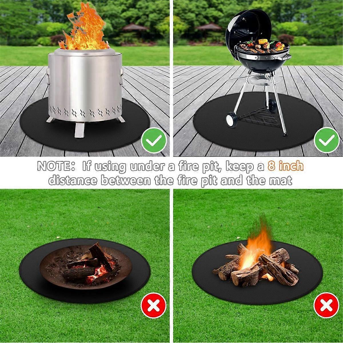 Feuerstellenmatte Für Lagerfeuer, Doppelseitige, Feuerfeste Feuerstellenmatte, Runde Grillmatte Für Unter Den Grill, 91 Cm (36 Zoll)