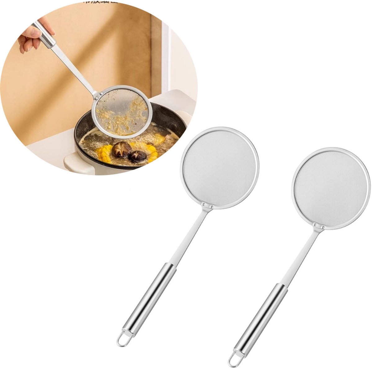 Bratlöffel - Pommes-frites-löffel - Abtropflöffel Aus Edelstahl - Sieb - Pommes-frites-löffel - Abtropflöffel - Küchenutensilien - Küchenzubehör - Sieb