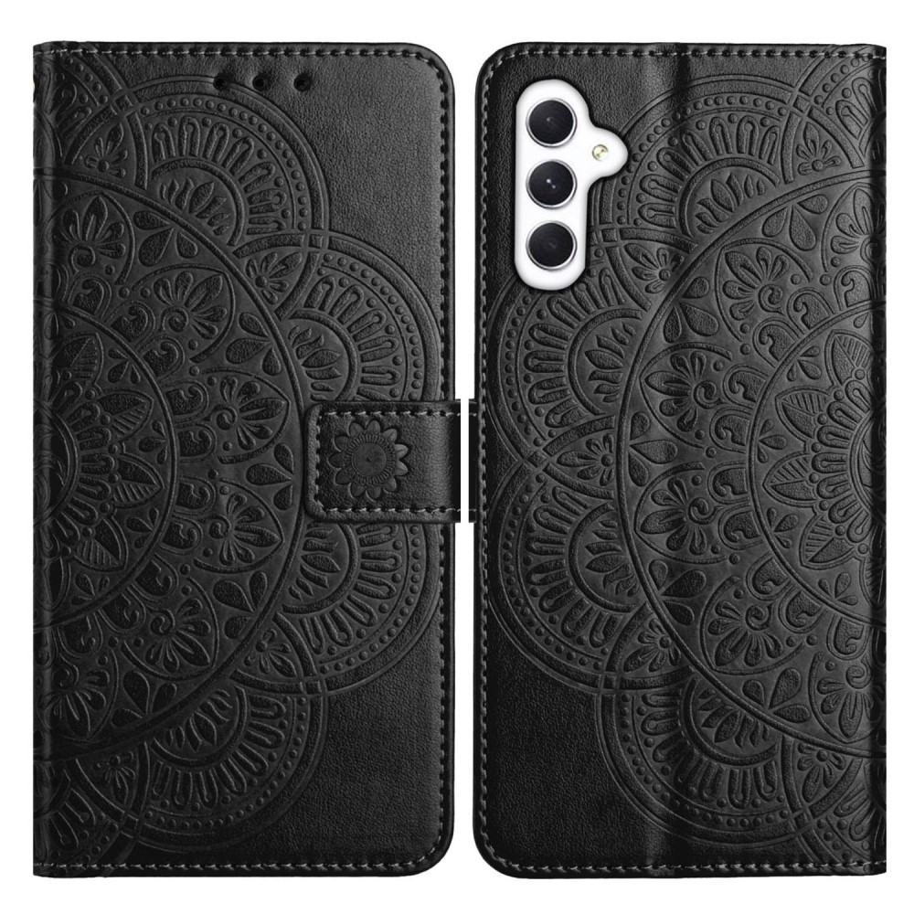 Kompatibel Mit Samsung Galaxy A16 / A26 5g Hülle Mandala Leder Schwarz