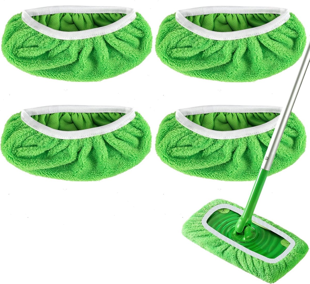 Geeignet Für Den Swiffer Sweeper – Tücher Zum Trockenkehren Und Wischen Von Böden – Wiederverwendbare, Waschbare Mikrofasertücher – 4er-pack (sweeper Nicht Enthalten)