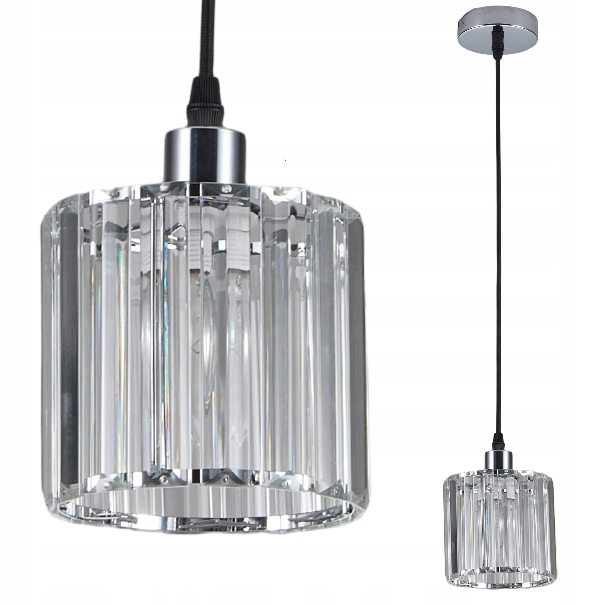 Kristallsilberne Deckenleuchte, Hängendes Glas, Moderner Glamour