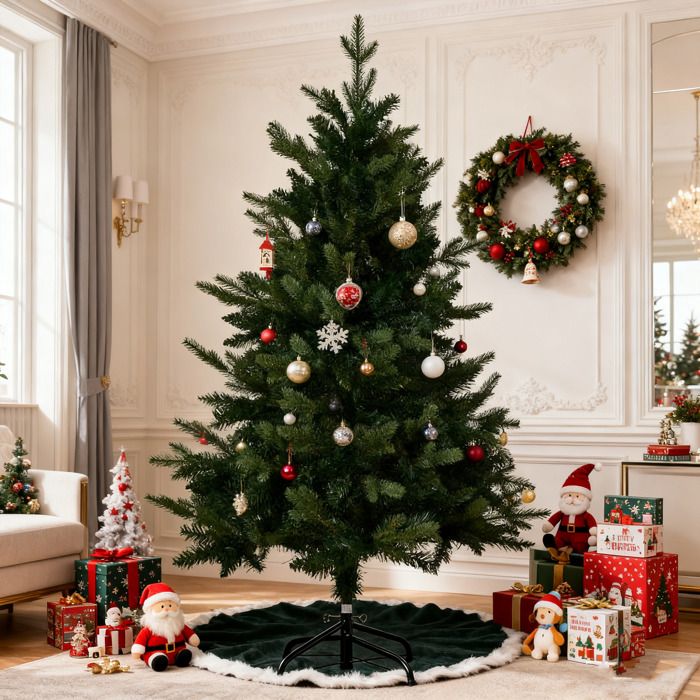 Künstlicher Weihnachtsbaum - Modell 120 Cm - Durchmesser 85 Cm - Einfache Montage - Halterung Inklusive