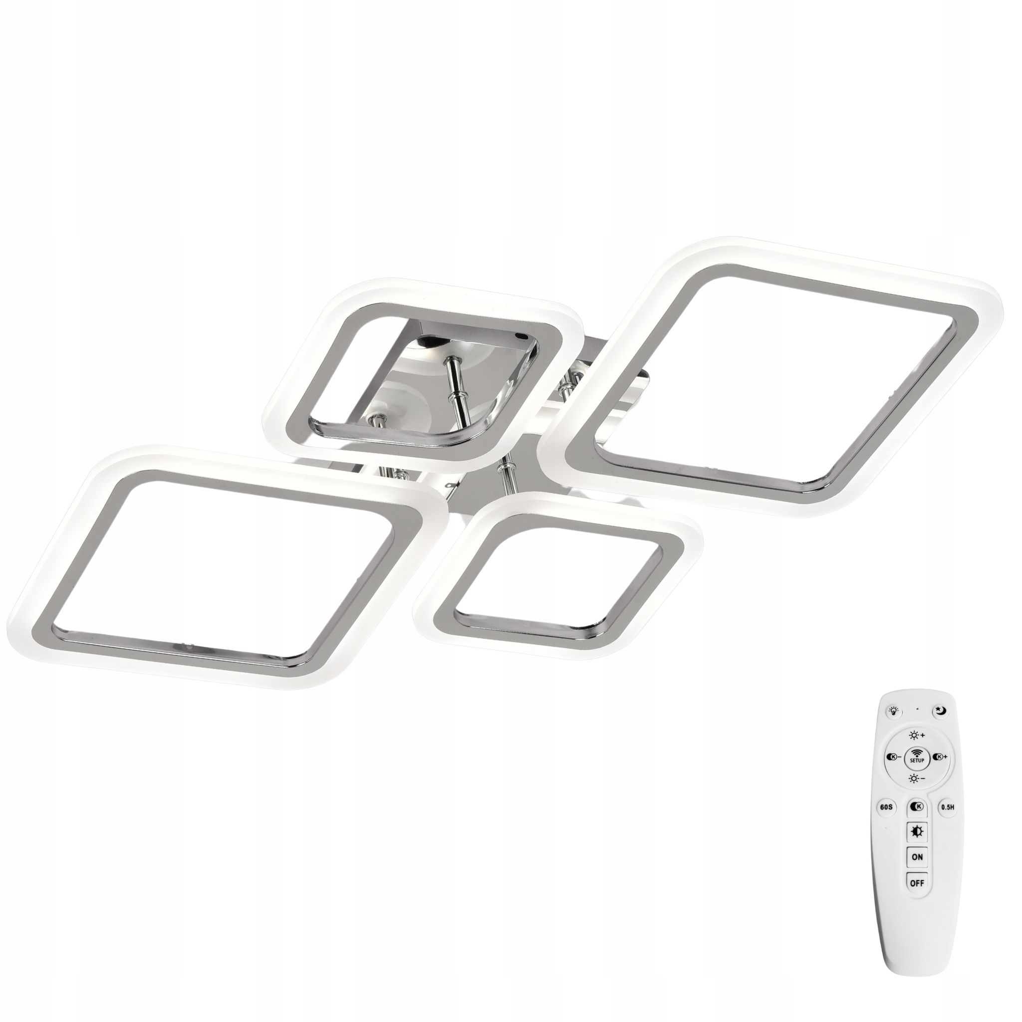 Verchromte Glamour-deckenleuchte, Led-deckenleuchte Mit Fernbedienung, Modern