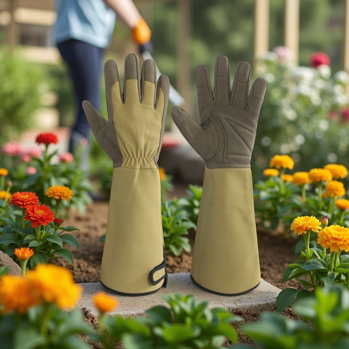 Langärmlige Gartenhandschuhe – Rosenschneidehandschuhe – Dornen- Und Abriebfest – Einheitsgröße (unisex) – Für Sommer Und Herbst – Durchstichschutz