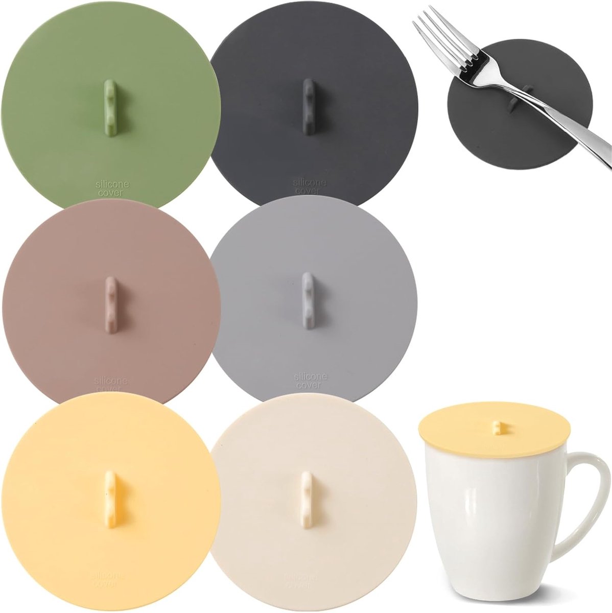 6 Stück - Silikondeckel Für Tassen - Universelle, Wiederverwendbare Und Staubdichte Deckel - Staubdichte Und Luftdichte Deckel - Für Tassen, Teetassen, Kaffeetassen (10 Cm)