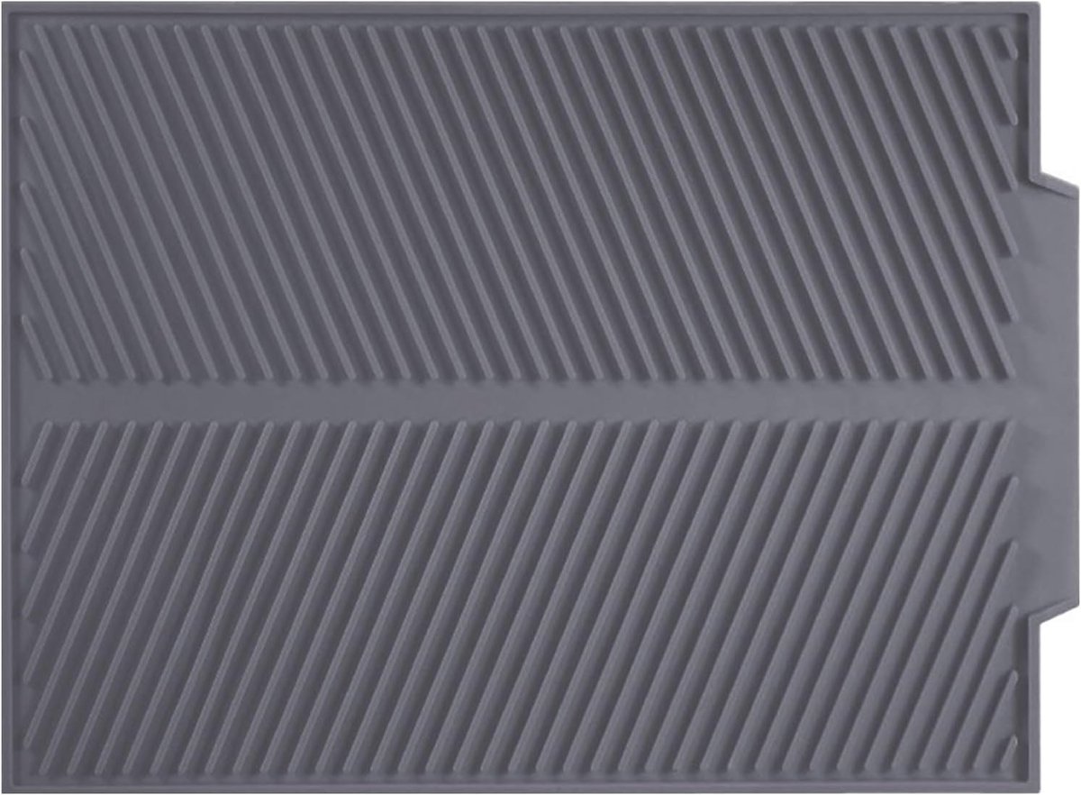Abtropfmatte Aus Silikon – Grau – 50 X 40 Cm – Hitzebeständig – Rutschfeste Spülbeckenmatte