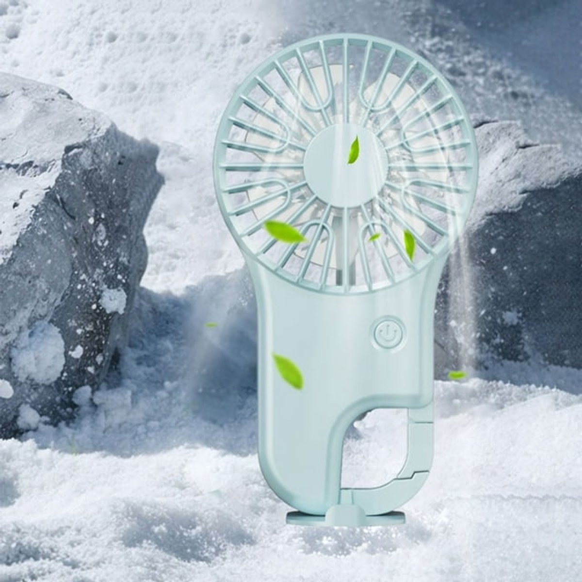 Mini-ventilator – Mit Karabinerhaken – Usb-aufladbar – 3 Geschwindigkeitsstufen – Leiser Betrieb – 800-mah-akku – Tragbar Und Leicht – Ideal Für Outdoor-aktivitäten Und Reisen – Blau
