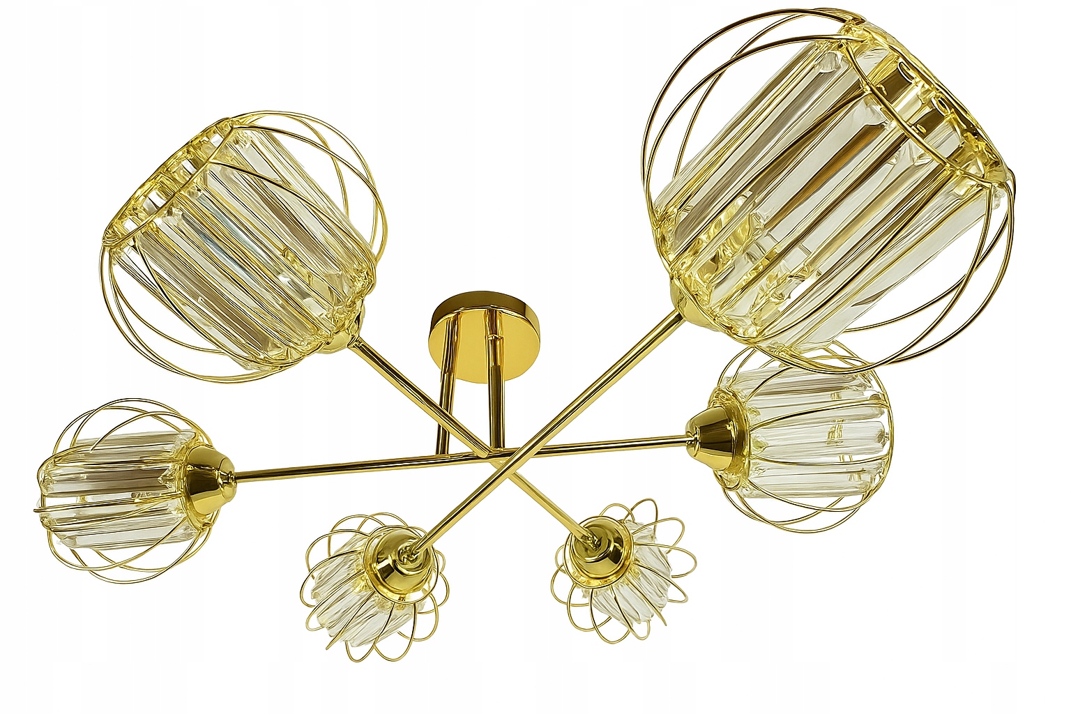 Pendelleuchte, Deckenleuchte, Kronleuchter, Gold, Modern, Led, Kristall, Glamourös