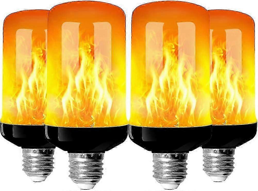 4er-pack E27-flammenlampen, 4-w-sockel, Led-flammeneffekt, 4 Leuchtmodi, Dekorative Innenbeleuchtung, Geeignet Für Zuhause, Garten Und Partys – Hochwertige Geschenke