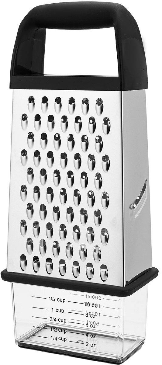 Reiben – 4-in-1-handreibe Mit Aufbewahrungsbox – Multifunktionale Turmreibe Mit Schale – Reibe Mit Auffangschale – Edelstahl – Kastenreibe – Ingwerreibe