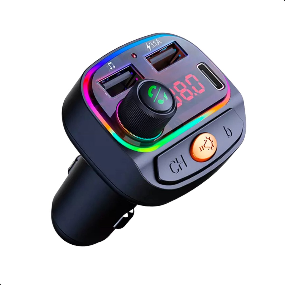 Bluetooth-fm-transmitter – Bluetooth-freisprecheinrichtung Fürs Auto – Kabelloser Transmitter – Autoladegerät – Autoradio – Handy-ladegerät Fürs Auto – Zwei Usb-anschlüsse – Freisprechfunktion