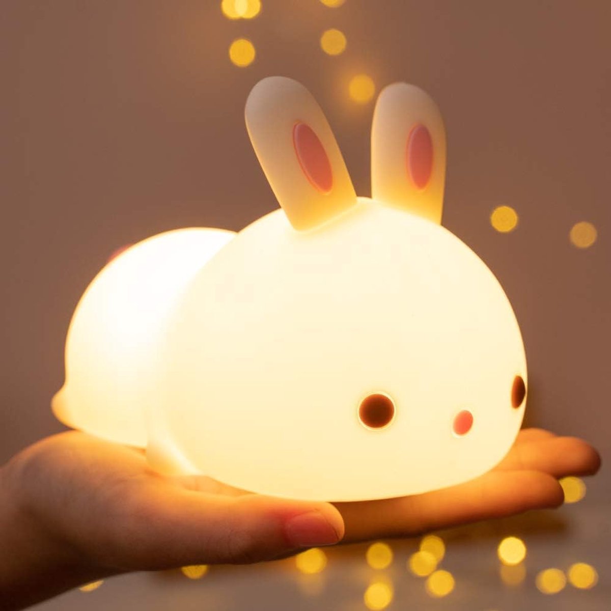Nachtlicht In Hasenform Für Kinder – Weich Und Tragbar – 7 Wechselnde Farben – Batteriebetrieben – Sicheres Silikon – Touch-steuerung – Ideales Geschenk Für Kinder (rohs/ce-zertifiziert)