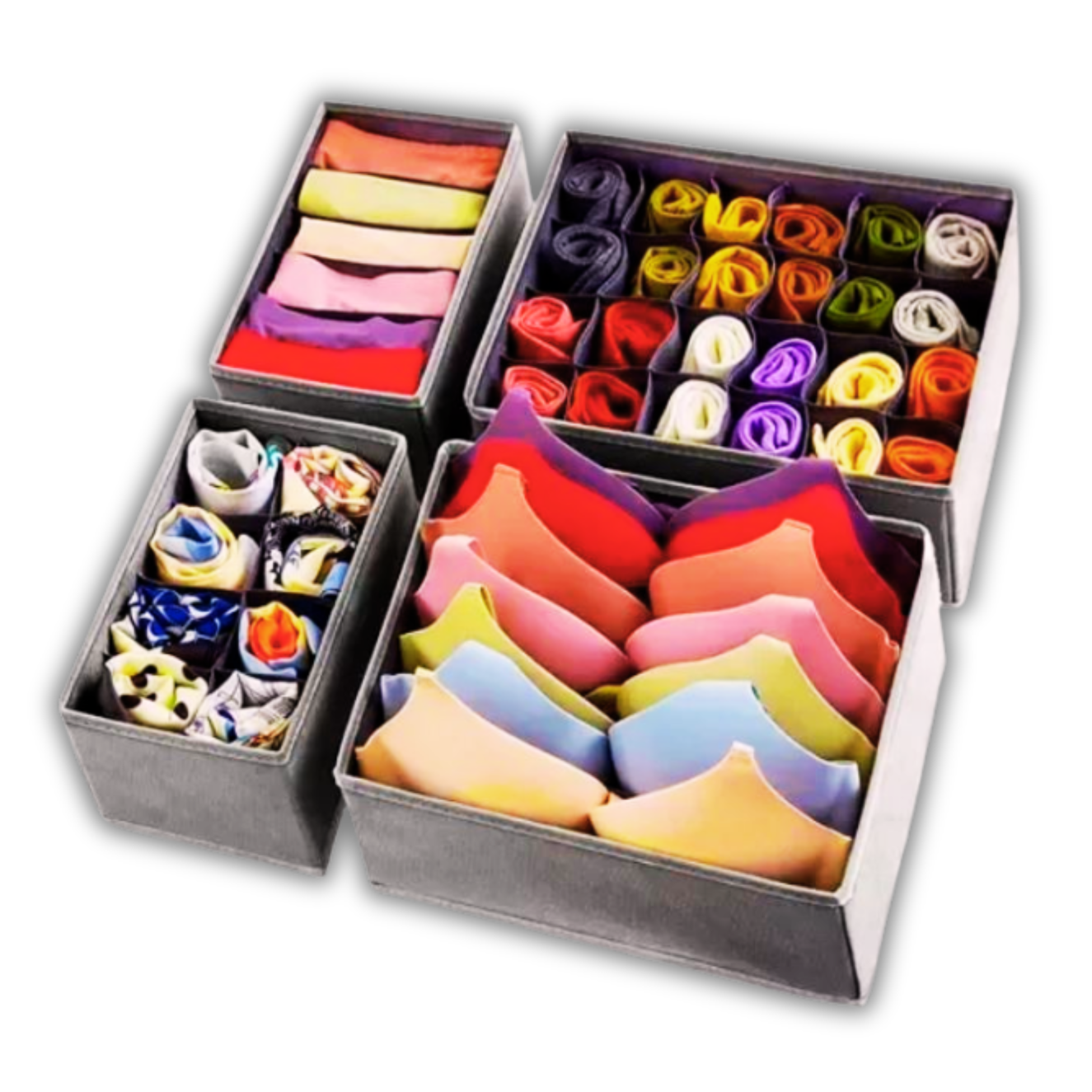 Organizer-behälter Für Unterwäsche Und Socken Für Kleiderschrankschubladen, 4er-set