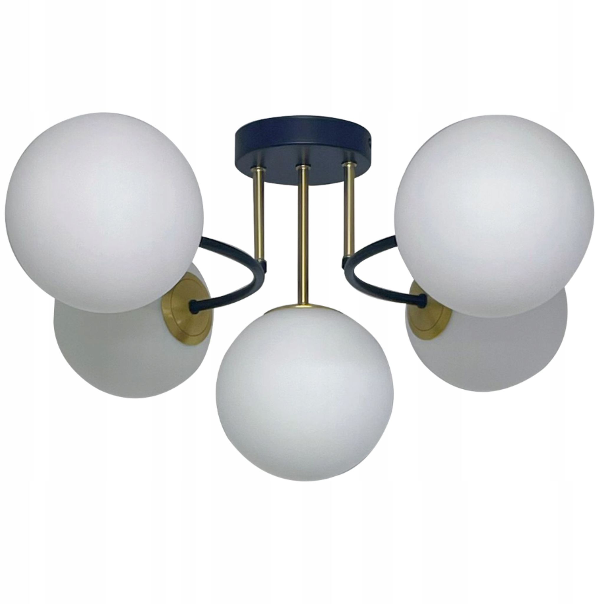 Pendelleuchte, Deckenleuchte, Kronleuchter, Kugeln, Schwarz, Modern, Milchig, Led