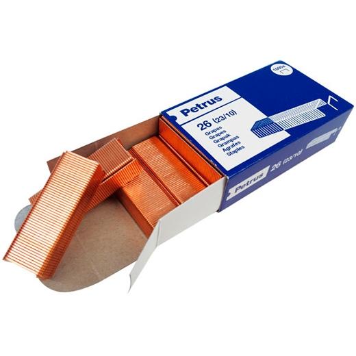 Petrus-heftklammern Mod.26 (23/10) Verkupfert Für Hefter 1600 -box Von 1000-.