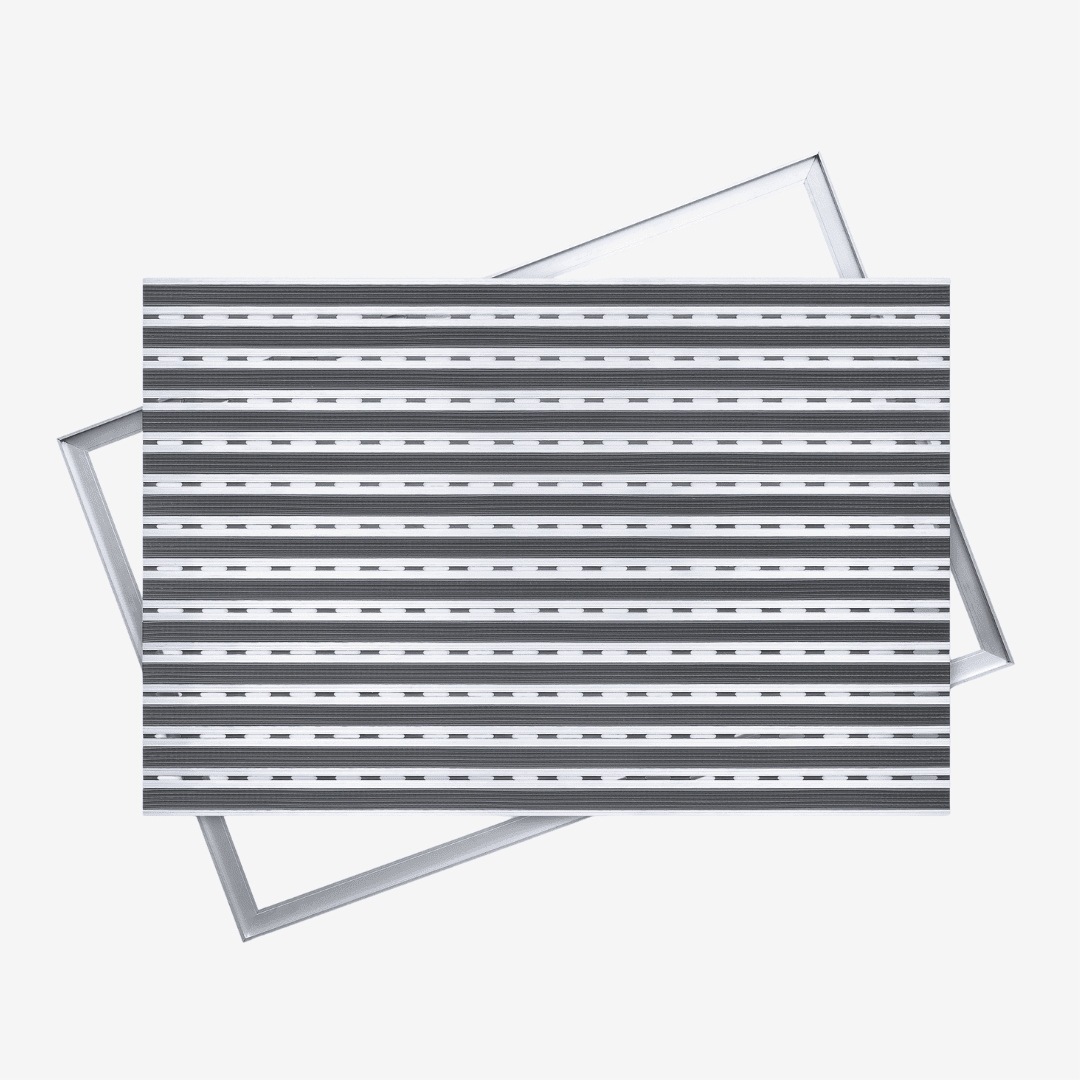 Polentex Aluminium-fußmatte, Grauer Gummi: 80 X 60 Cm, 12 Mm, Mit Rahmen