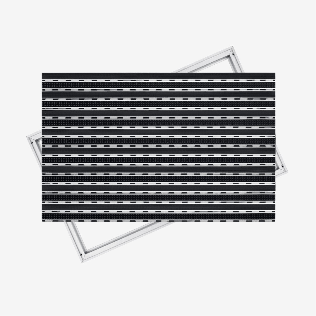 Polentex Aluminium-fußmatte Bürste + Gummi: 75 X 50 Cm, 12 Mm, Mit Rahmen