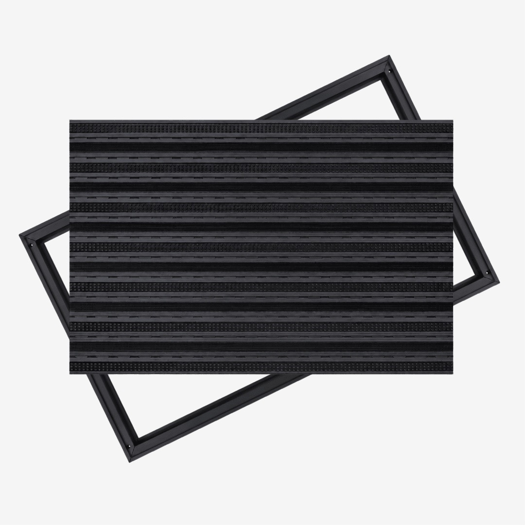 Polentex Schwarze Combi Junior 12 Fußmatte, Bürstengummi, 100x50 Rahmen