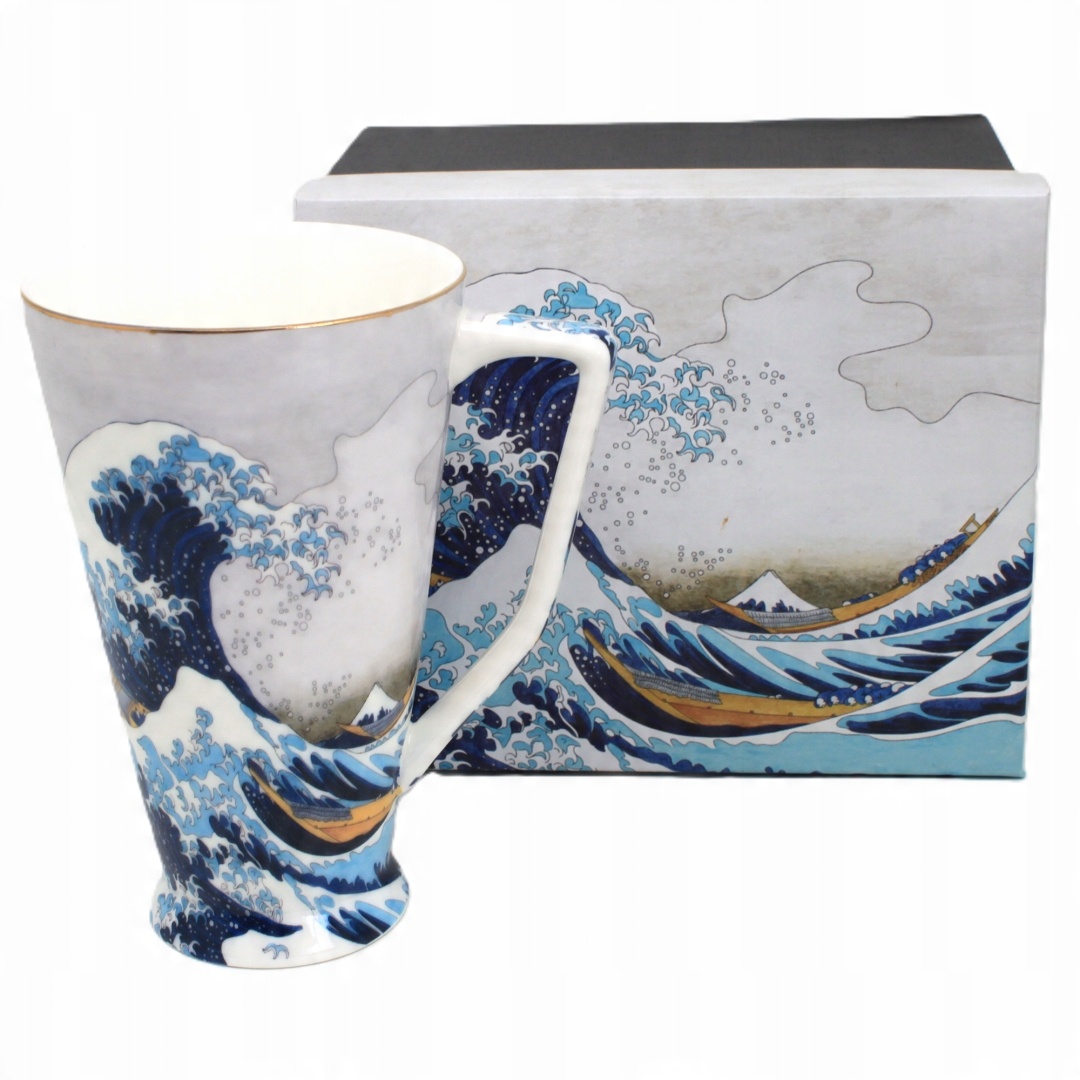Porzellanbecher Mit Dem Motiv Der Großen Welle Von Hokusai, Fassungsvermögen 500 Ml.