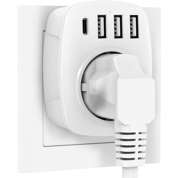 Ic-usb-buchse, 5-in-1-steckdosenadapter, Wandsteckdosenadapter (weiß)