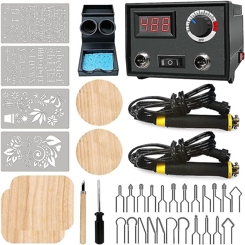Pyrographie-holzbrennset, Holzbrenner Mit Doppelstift, 60 W, Verbesserte, Verstellbare Pyrographiemaschine