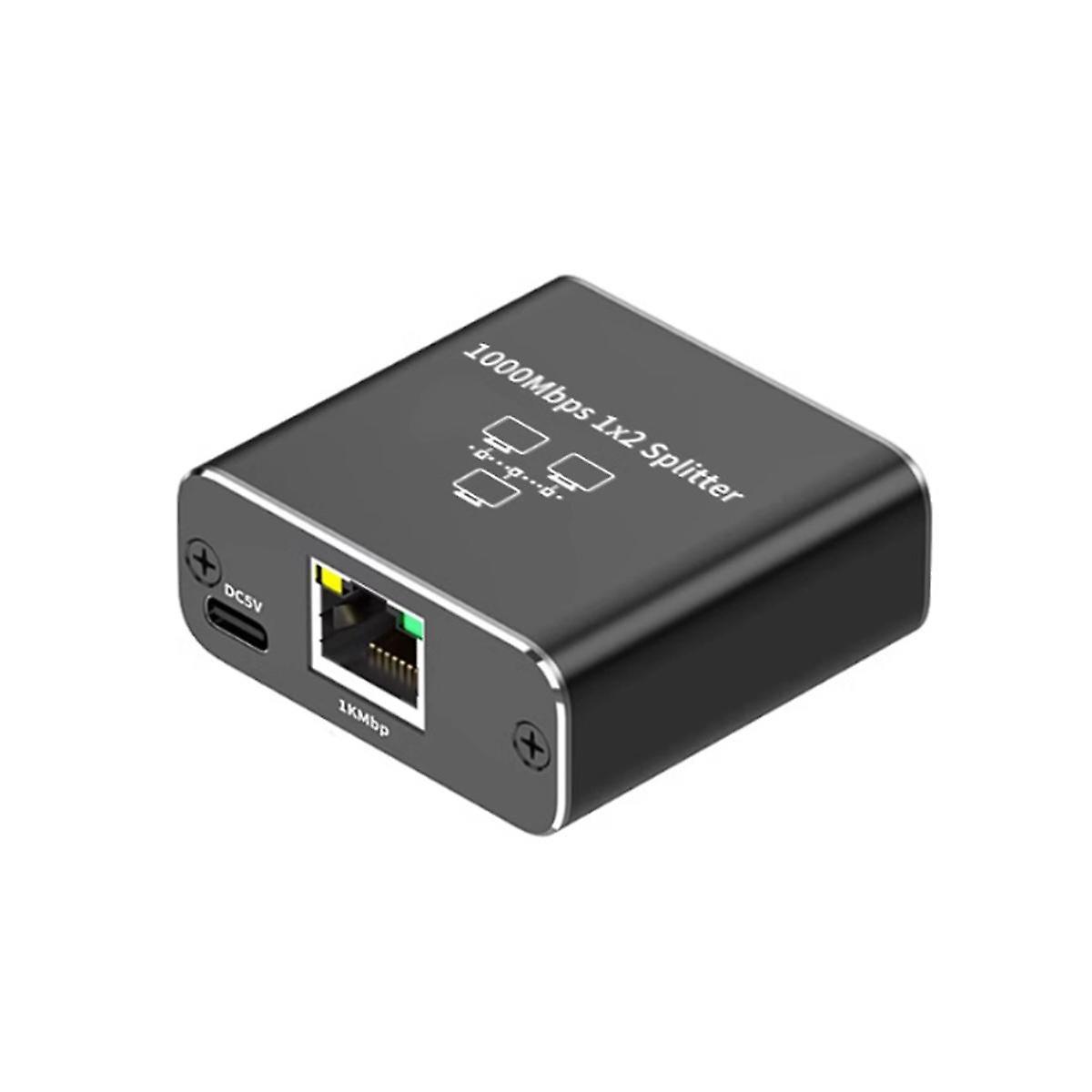 Gigabit-ethernet-splitter 1 Bis 2 Ausgänge, 1000 Mbit/s – Lan/internetkabelsplitter – Cat5/6/7-splitter, Rj45-anschluss