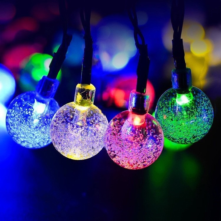 50 Led-solarleuchten Für Den Außenbereich, 7 M Lang, 8 Beleuchtungsmodi, Wasserdicht, Mit Lichtsensor, Kristallkugel, Warmweißes Solarlicht, Dekoration
