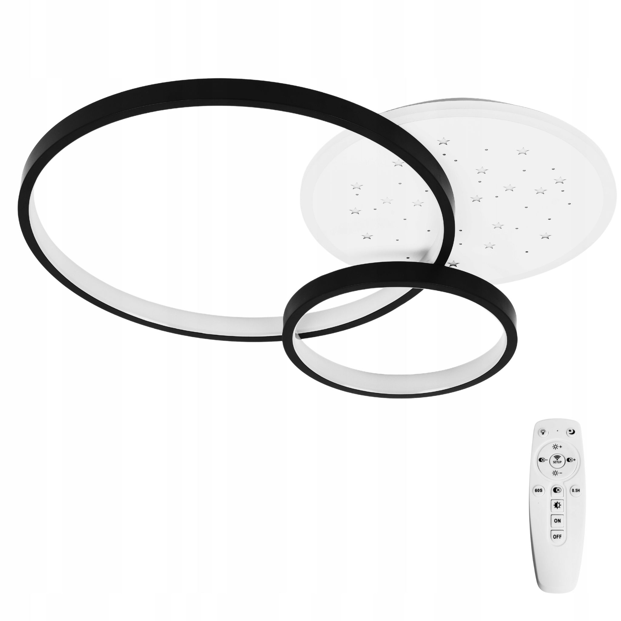 Moderne Schwarze Led-deckenpendelleuchte Mit Fernbedienung Fürs Schlafzimmer