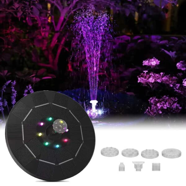 Großer Solarbetriebener Springbrunnen Mit Batterie Und Beleuchtung 16cmqq