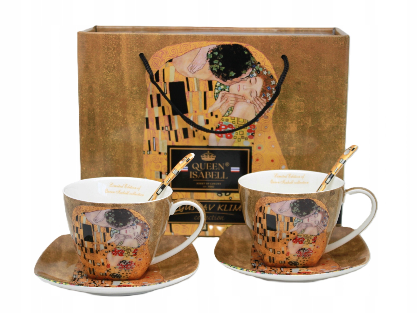 Set Aus 2 Tassen Gustav Klimt Der Kuss 250 Ml In Dekorativer Verpackung