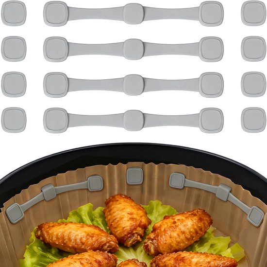 Magnetische Backpapierhalterungen Für Heißluftfritteusen, 12er-packung, Silikonmaterial, Bpa-frei, Magnetisches Zubehör Für Heißluftfritteusen.