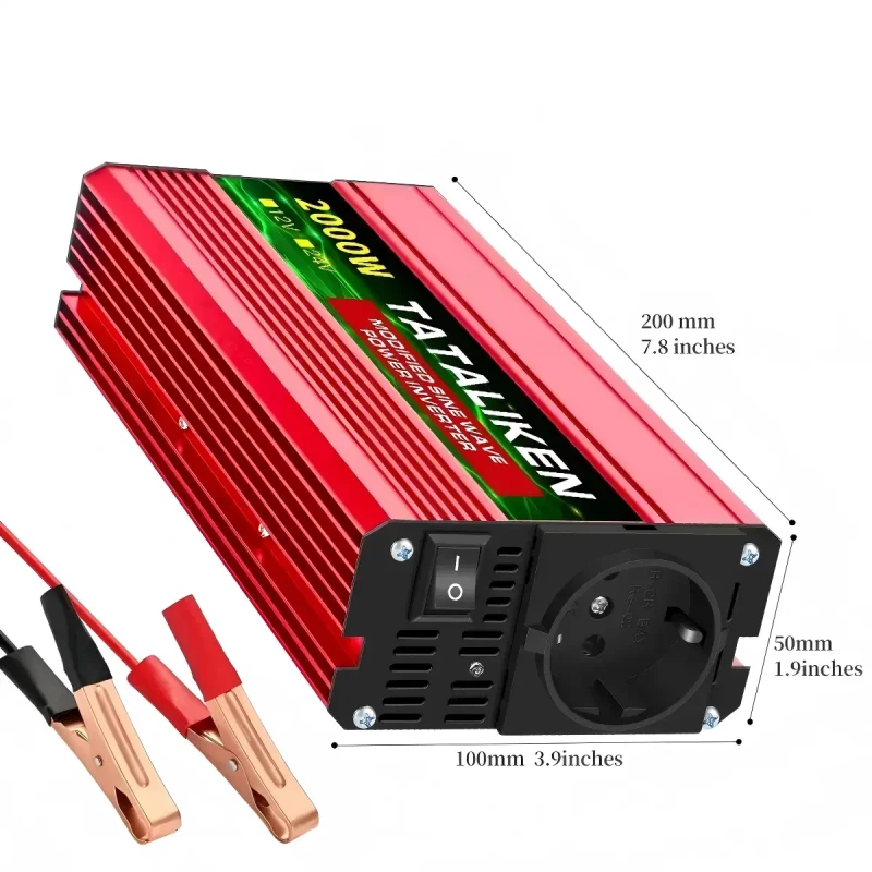 Tataliken Modifizierter Sinus Spannungswandler 2000w, 12v Auf 230v Wechselrichter Für Wohnmobil, Camping, Notstromversorgung