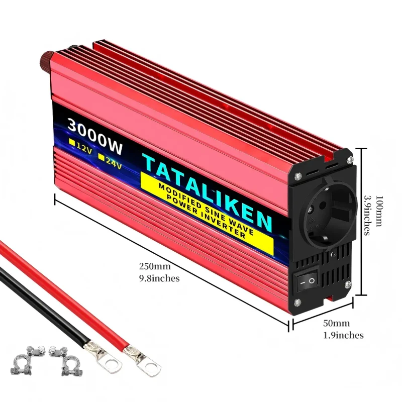 Tataliken Modifizierter Sinus Spannungswandler 3000w, 12v Auf 230v Wechselrichter Für Wohnmobil, Camping, Notstromversorgung