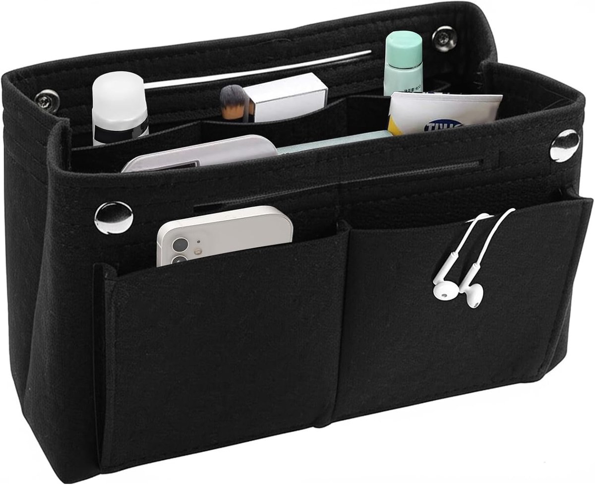 Filz-taschenorganizer – 30 X 10 X 20 Cm – 11 Innenfächer – Mehrfach Unterteilter Handtaschenorganizer – Innentasche