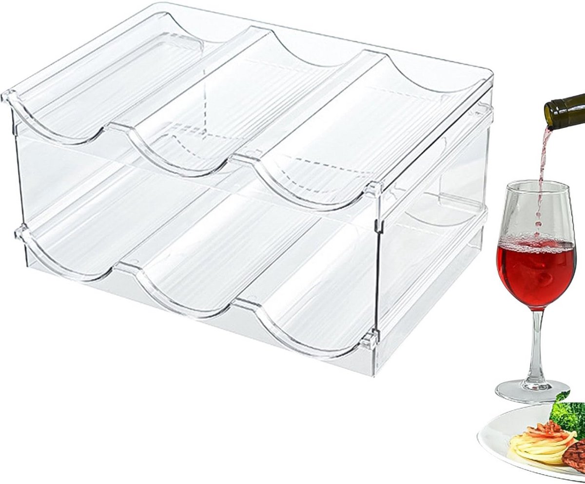 Stapelbares Weinregal – Weinregal – Stapelbares Weinregal Aus Kunststoff Für Kühlschrank, Schrank, Arbeitsplatte – Flaschenhalter – Aufbewahrungsorganizer Für Wasserflaschen