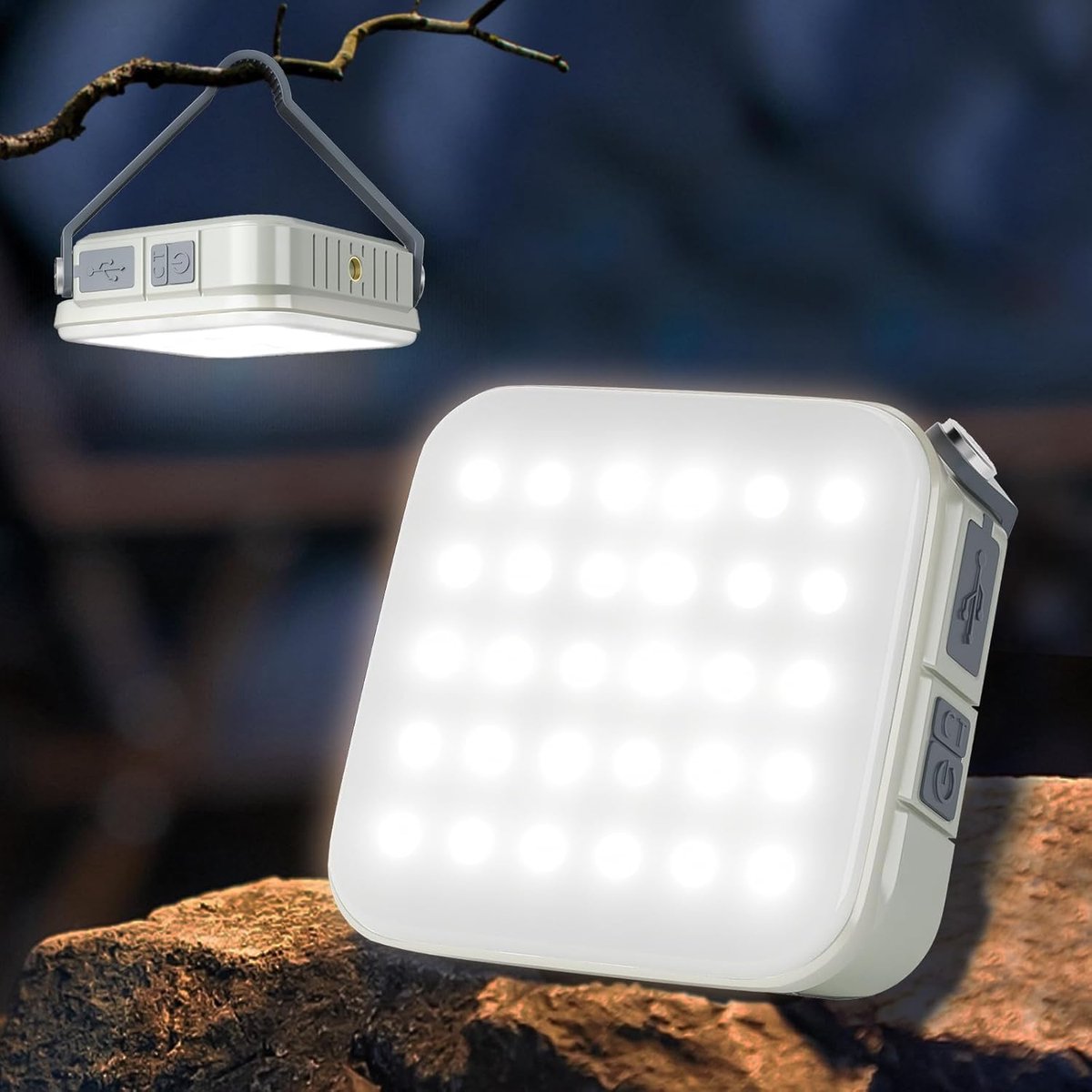 Usb-c-campinglampe – Solarbetrieben – 4 Einstellbare Farbtemperaturen – Wasserdicht (ipx6) – 4000 Mah Powerbank-funktion – Ideal Für Zelte Und Wanderungen