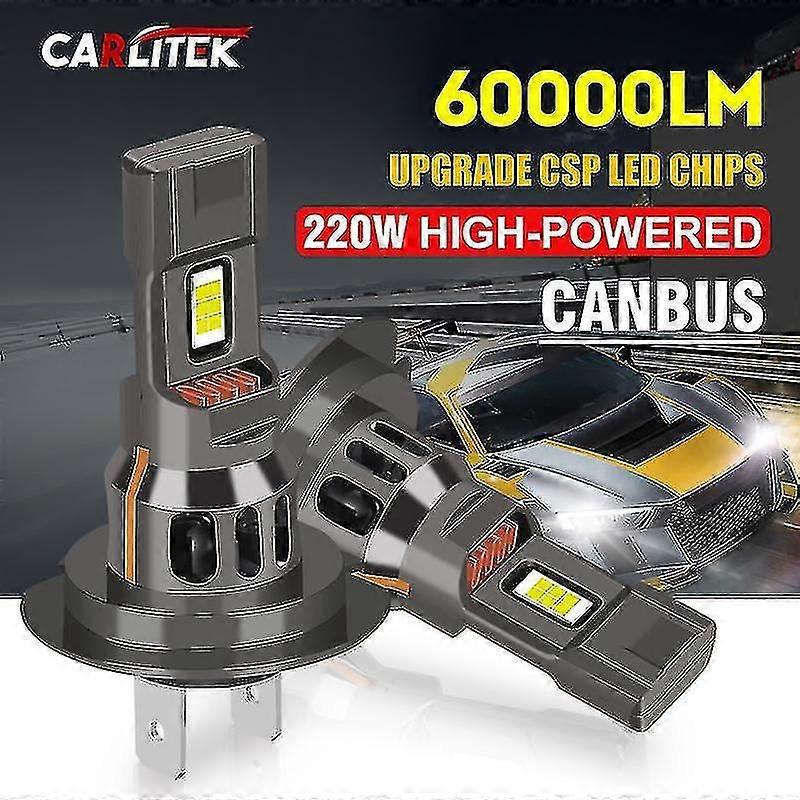 H7 Led Canbus 60000lm 220w Turbo Led Autoscheinwerferlampe Mini-größe Plug&play Mit Lüfter Kabellose Led-autolampe 6000k Weiß 12v