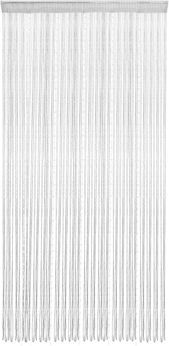 Türgitter - Türvorhang - Glitzerndes Gitter - Türgitter - Mit Silberfaden - Polyester - Dekorativer Vorhang - Gitter - Weiß