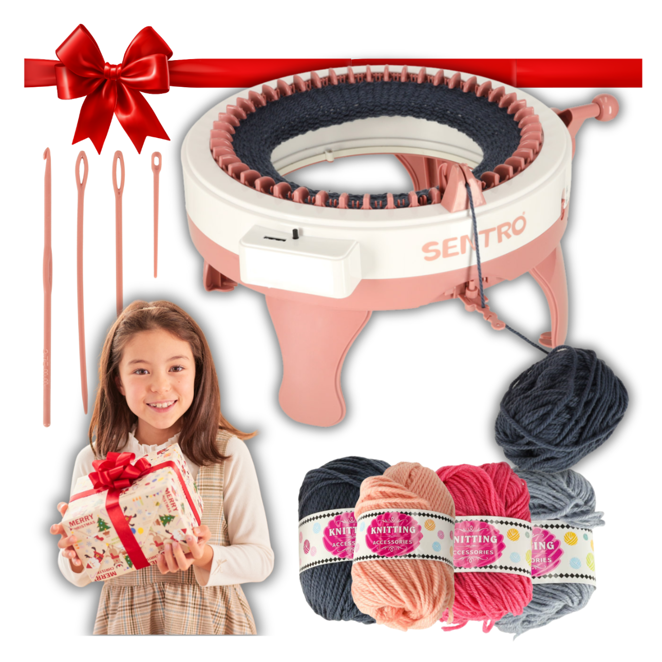 Strickmaschine Für Kinder Und Erwachsene Zum Stricken + Garn
