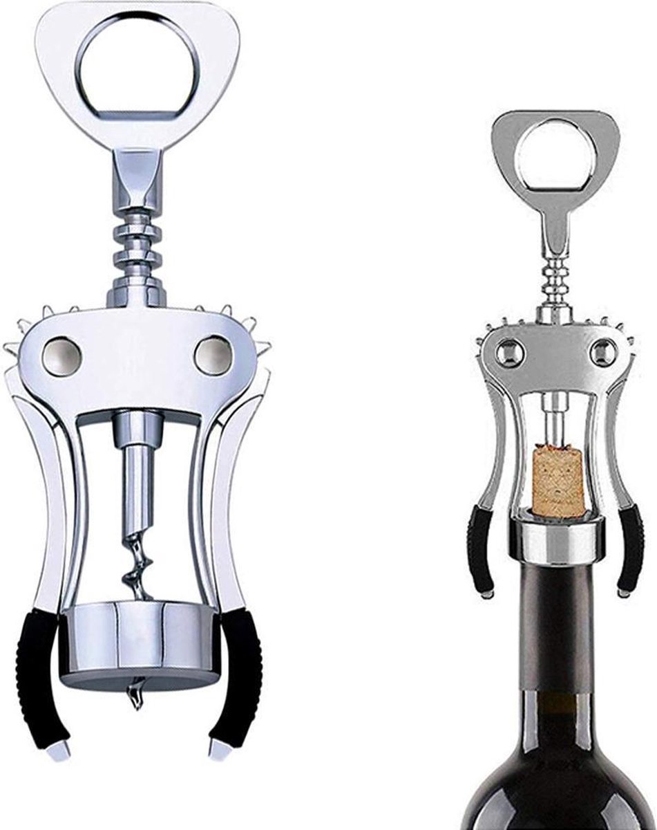Korkenzieher – Flaschenöffner – Hochwertiger Flaschenöffner Aus Edelstahl – Klassischer Und Hochwertiger Korkenzieher – Klassischer Flaschenöffner Für Wein Und Bier – Weinkorkenzieher