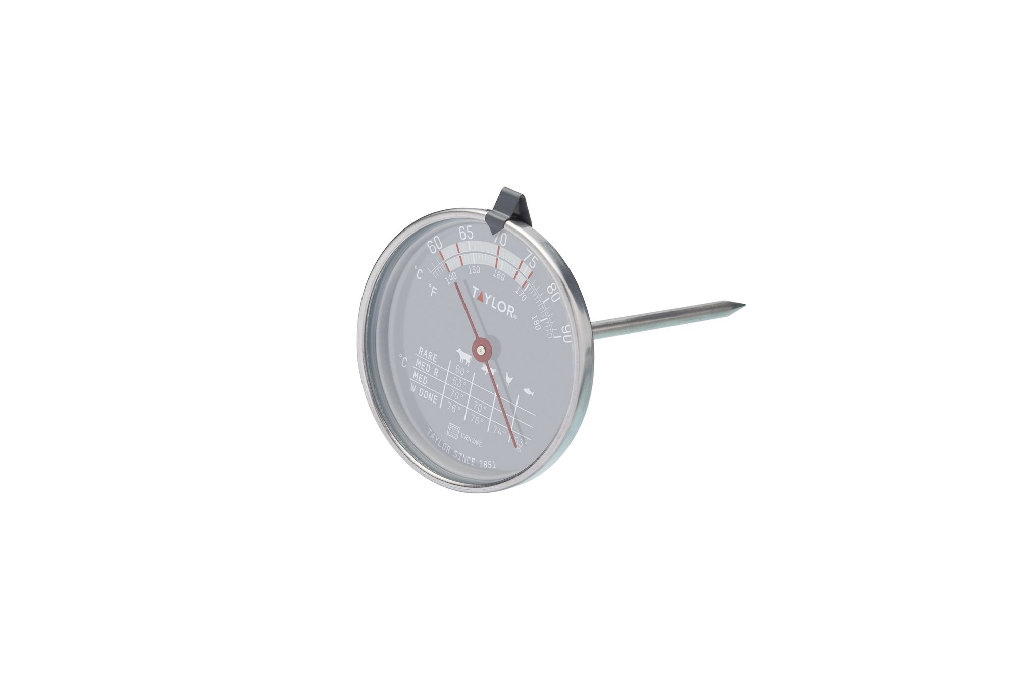 Taylor Pro Thermometer De Fleisch Backofen, Indikator De Temperatur Mit Sensor Backofen Sicher, Geeignet Für Fleisch, Fisch Und Barbecue, Sensor Mit Tisch De Kochen, Edelstahl