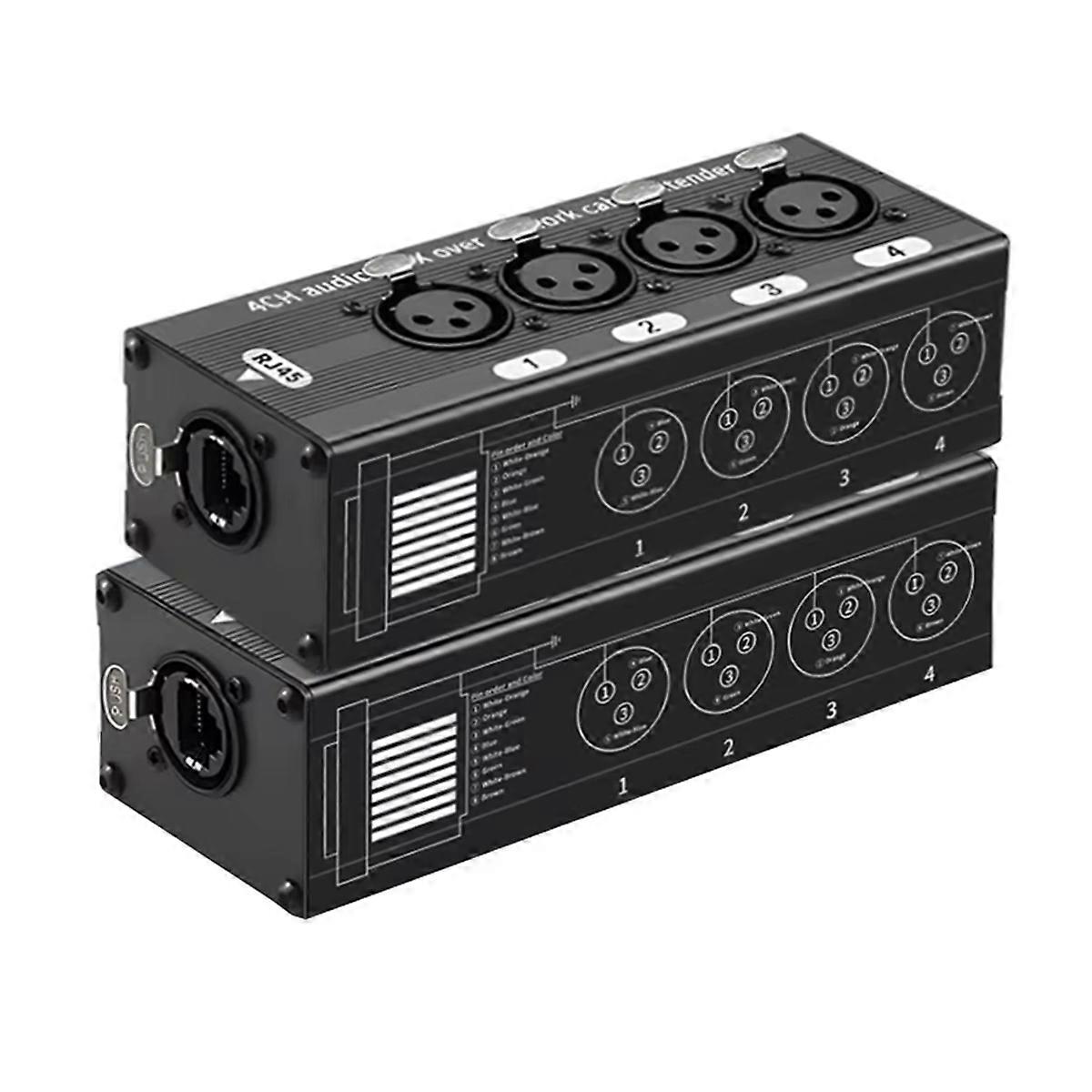 Paar 4-kanal Xlr/audio Rj45 Cat5/cat6 Ethernet-extender Xlr-extender-transceiver Für Live-bühnen