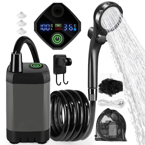 Wiederaufladbare, Tragbare Campingdusche, 6000-mah-akku, Outdoor-dusche, Für Reisen Und Camping