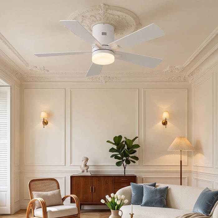 Deckenventilator - Nexu - Deckenventilator Mit Led - 5 Blätter - Umkehrbar - Fernbedienung Inklusive