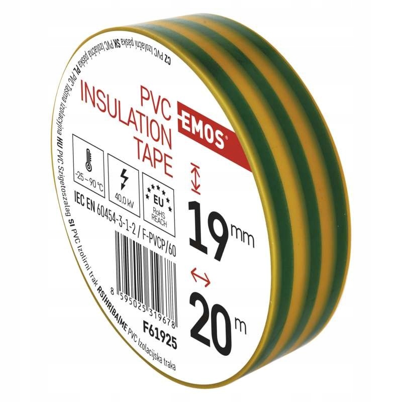 Pvc-isolierband 19 Mm X 20 M Gelbgrün