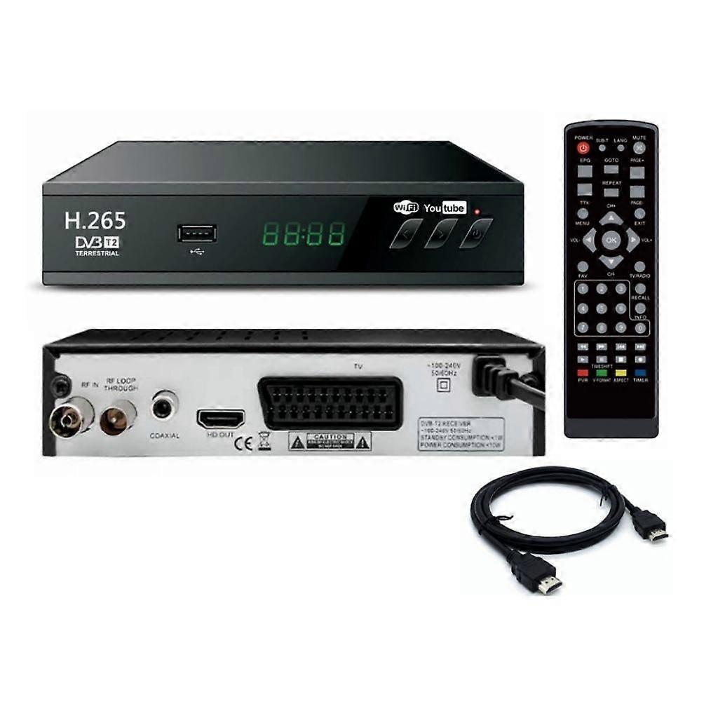 Dvb-t2 Hevc 265 Digital-tv-tuner, Dvb-t2 265 1080p Hd-decoder, Usb-terrestrischer Tv-receiver, Epg-set-top-box, Eu-stecker