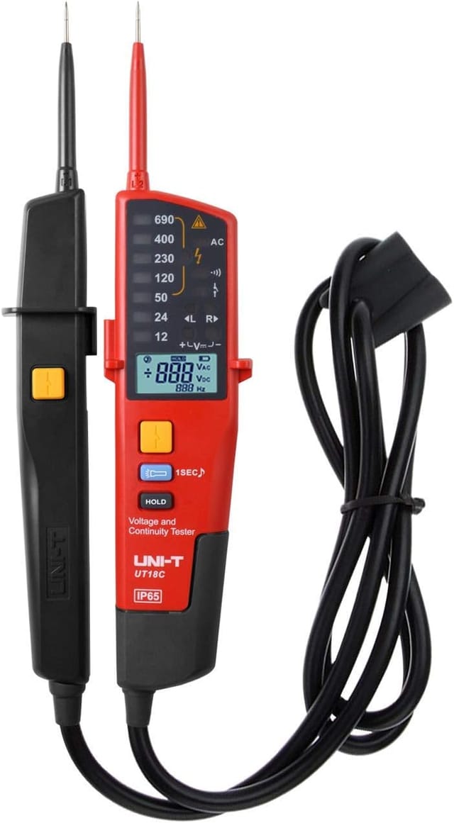 Ut18c Spannungsprüfer Multifunktions-wasserdichter Spannungs-digitalvoltmeter Spannungsprüfer 12v 690v Ac/dc Auto Range Lcd-display