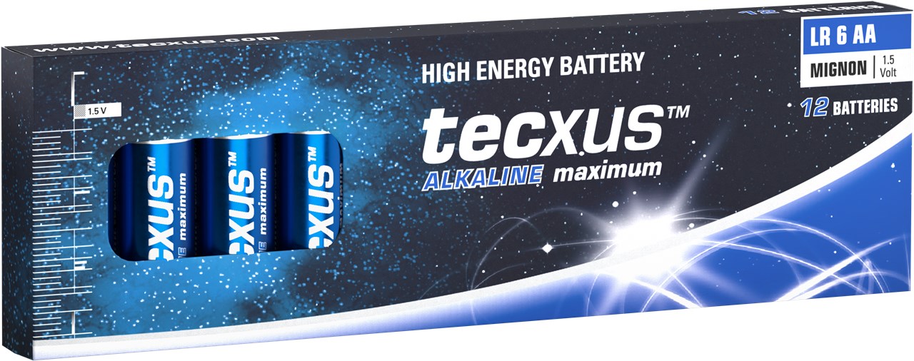 Lr6/aa (mignon) Batterie, 12 Stk. Im Karton, Alkali-mangan Batterie (alkaline), 1,5 V.