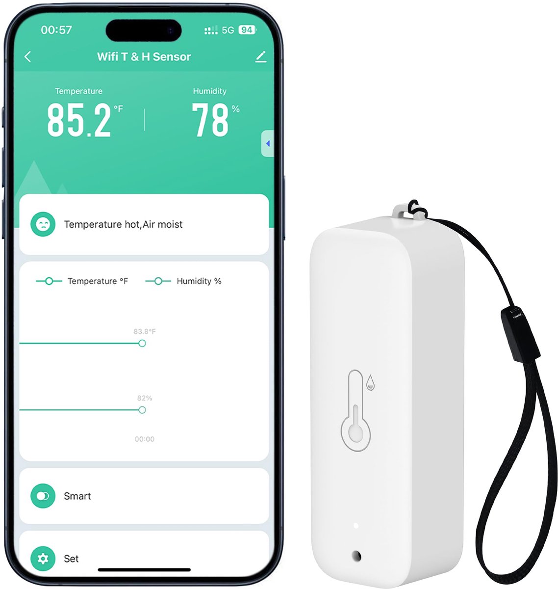 Wlan-hygrometer-thermometer – Drahtloser Temperatur- Und Feuchtigkeitssensor Für Den Innen- Und Außenbereich Mit Warnungen Und Benachrichtigungen Per Mobil-app Für Gewächshäuser Und Weinkeller
